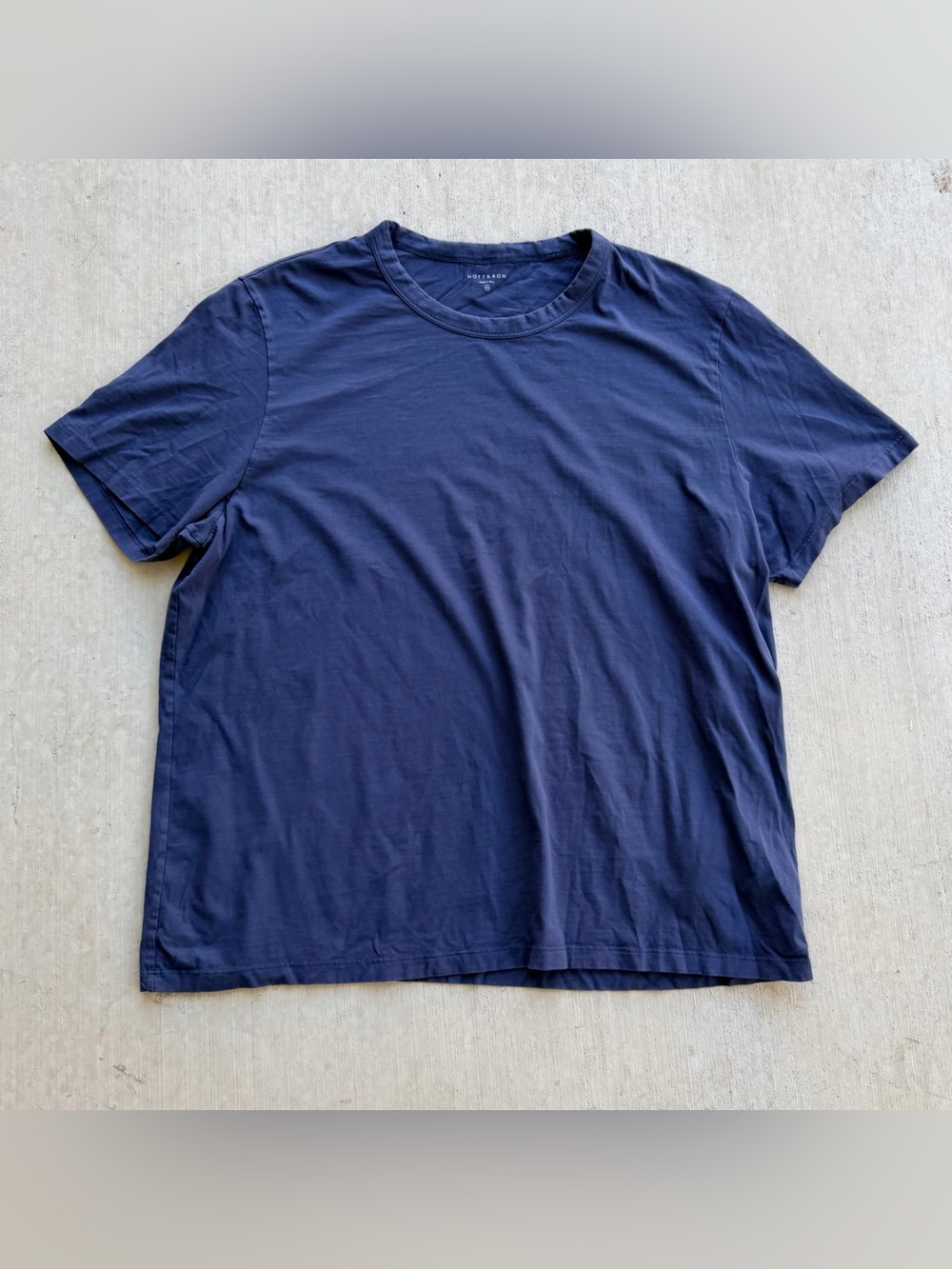 Mott & Bow Pima Cotton T Shirt Slub Short Sleeve Blue  XXL